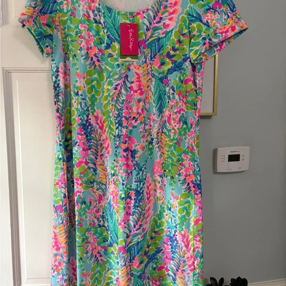 Lilly Pulitzer Pink and Green Tropical Dress - Picture 2 of 6